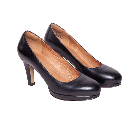 Clarks Artisan Delsie Bliss Women's Pumps Heels Shoes Size 9M Leather Black - Picture 1 of 9